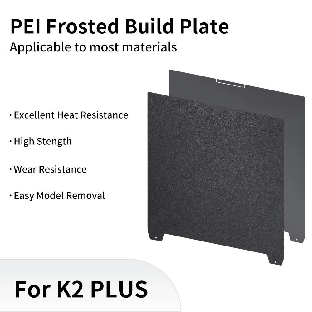 For K2 PLUS PEI Frosted Build Plate High Strength And Wear Resistance For K2 Plus 3d Printer Parts 370x370mm