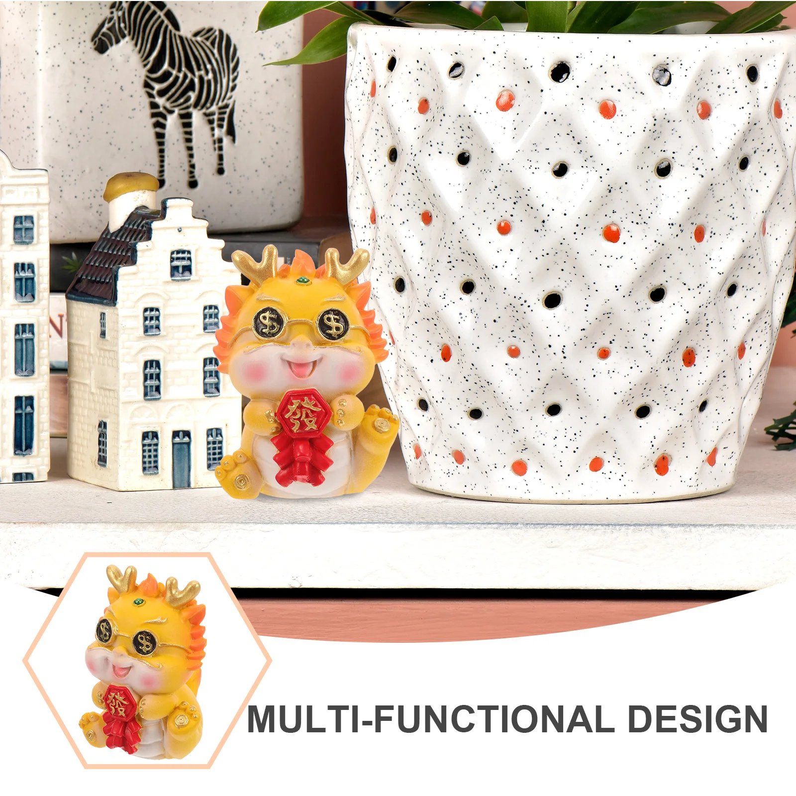 الراتنج التنين زودياك زخرفة 2024 السنة الصينية الجديدة الزخرفية الحرفية لمكتب خزانة الديكور الداخلي تمثال تنين مصغر