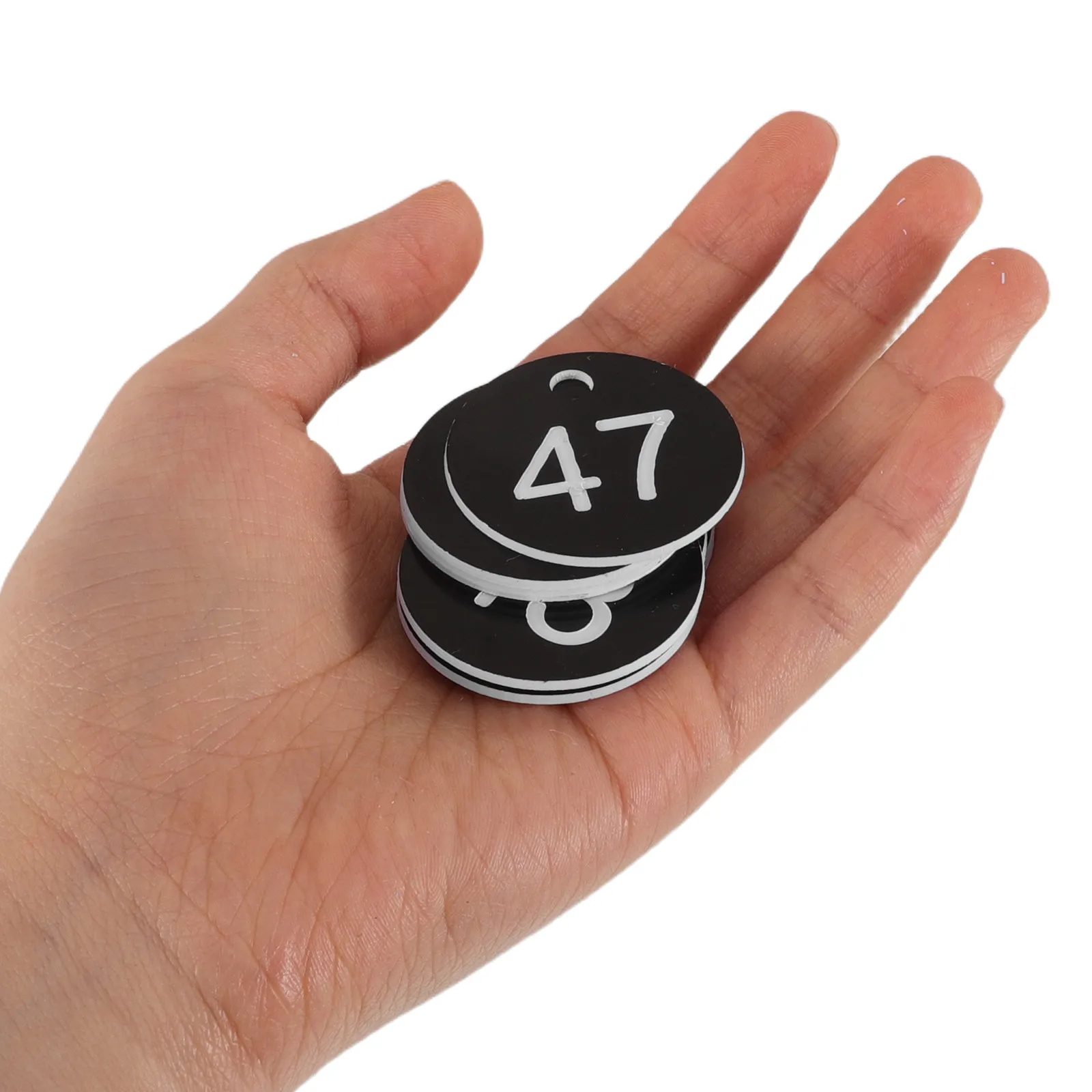 50Pcs Plastic Number Tags 1-50 Reusable Keychain Labels Hanging Identification Markers for Keys Storage Office Luggage