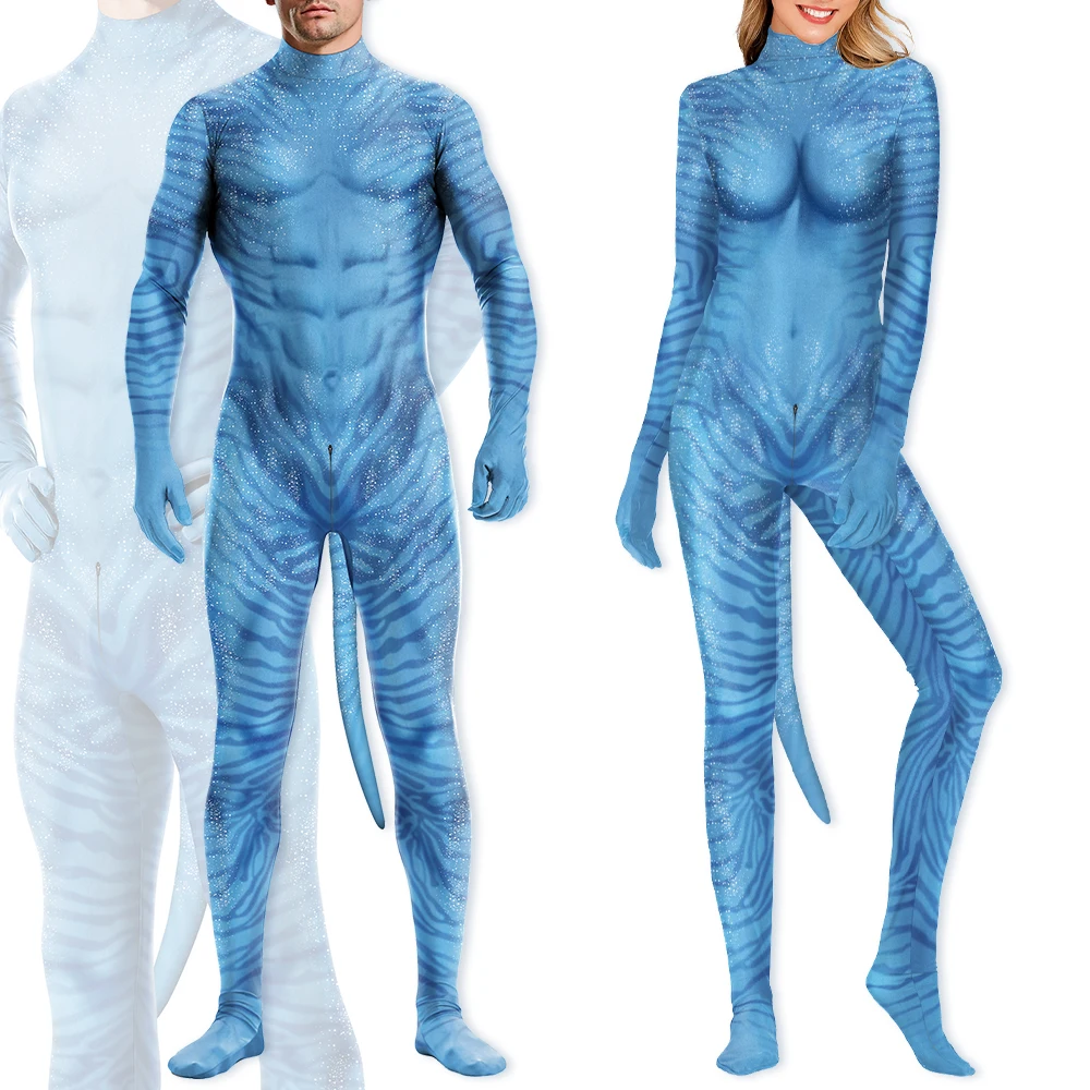 Halloween Movie Anime Adult Cosplay Costume Funny Animal 3D Printed with Tail Bodysuit Fancy Prty Carnival Zenti Party Jumpsuit