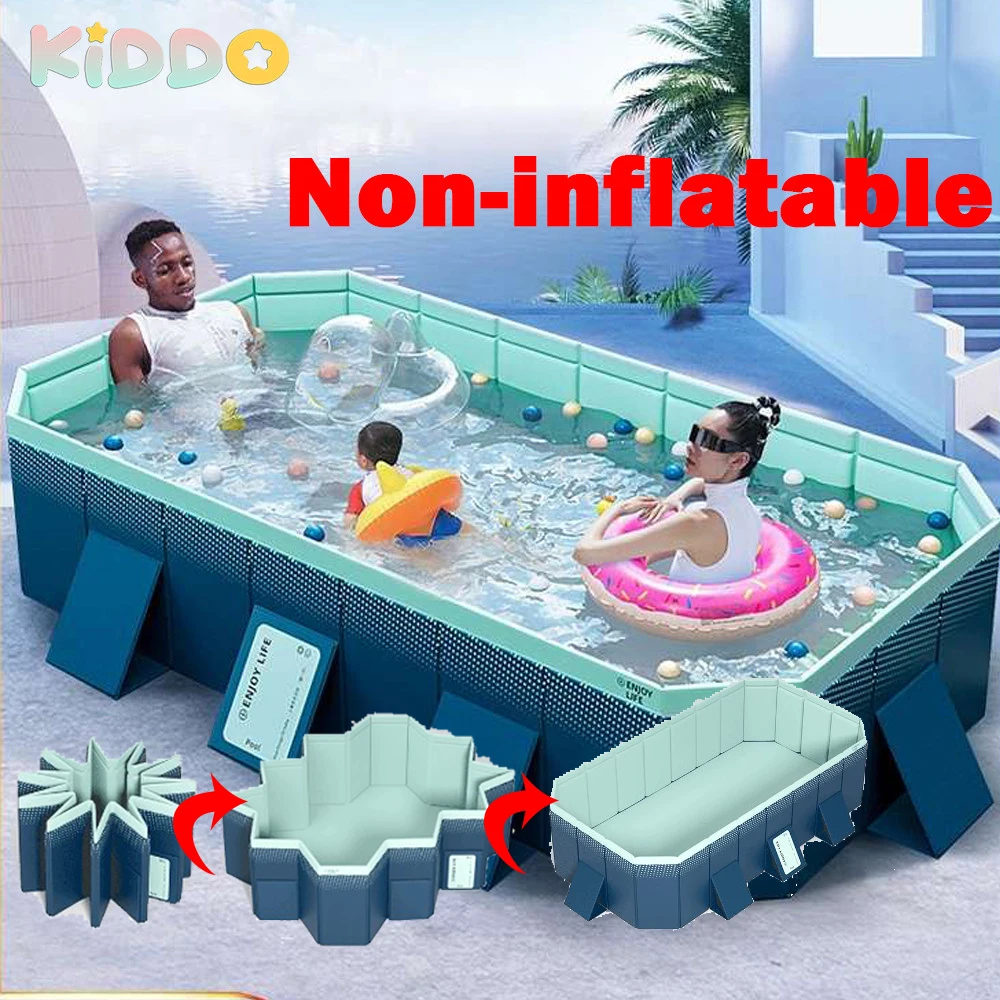 3M PVC Swimming Pool Non-Inflatable Folding Thickened Wear-Resistant Outdoor Large Pools Family Bathing Toy Children's Day Gifts