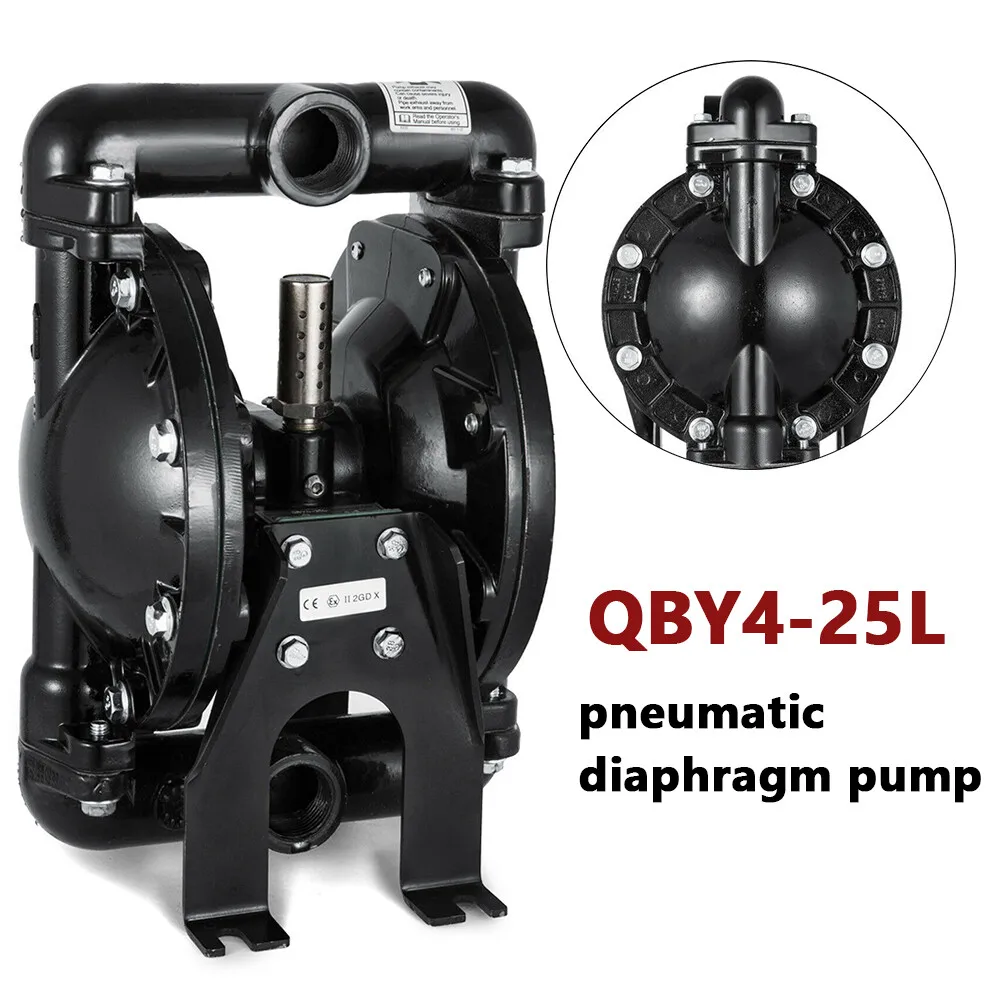 Air-Operated Double Diaphragm Pump 1" Inlet Outlet Petroleum Fluids 35Gpm 120Psi Heavy Duty Pneumatic Diaphragm Transfer Pump