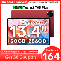 【New】2025 Teclast T65 Plus 13.4 Inch Android 15 Tablet 8 Cores Mediatek Helio G99 (8Gb+12Gb Expansion) Max. 20Gb Ram 256Gb Rom 10000Mah Battery Dual Sim 4g Lte 1920X1200 Gps Widevine L1 for Netflix