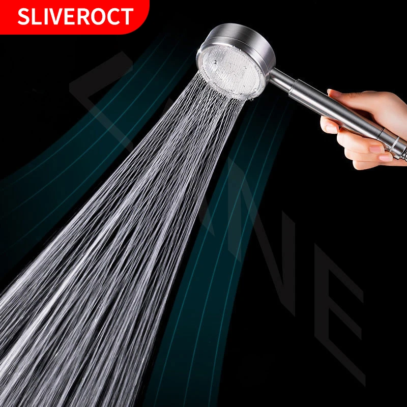 Shower Head High Pressure Increase Water 304 Stainless Water Saving Rainfall Handheld Bathroom Replacement Shower Head Waterfall