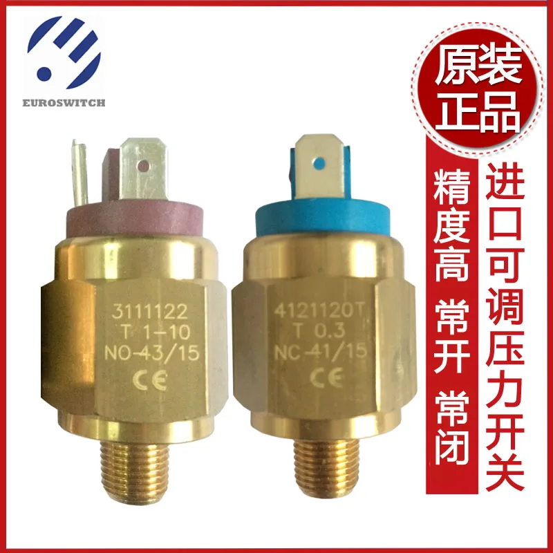 Original Imported EUROSWITCH Micro Pressure Switch 4111620/set Point Adjustable Normally Open Air Pressure Switch