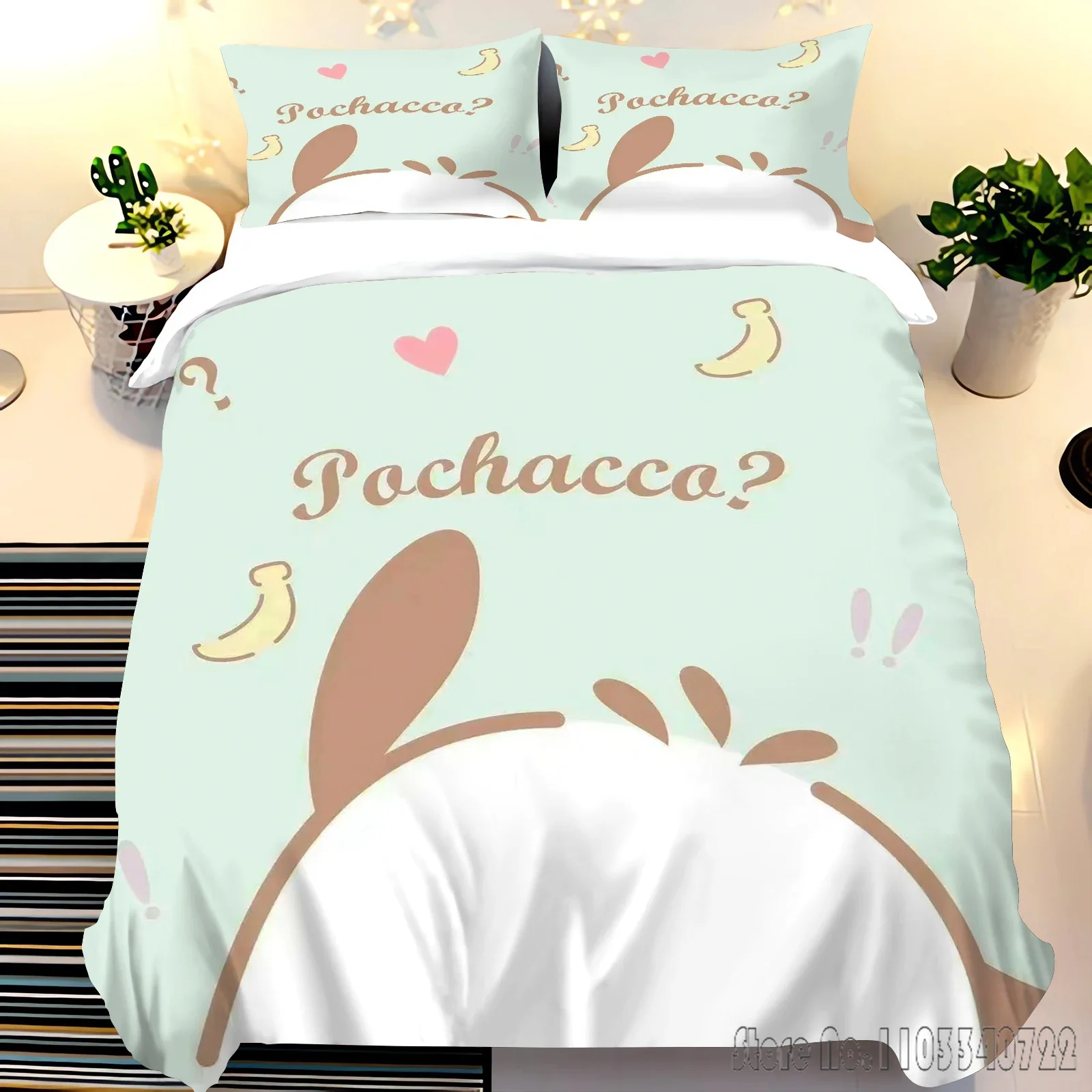 Sanrio Cartoon Pacha dog Double Duvet Cover Set HD Comforter Cover Bedclothes for Kids Bedding Sets Bedroom Decor