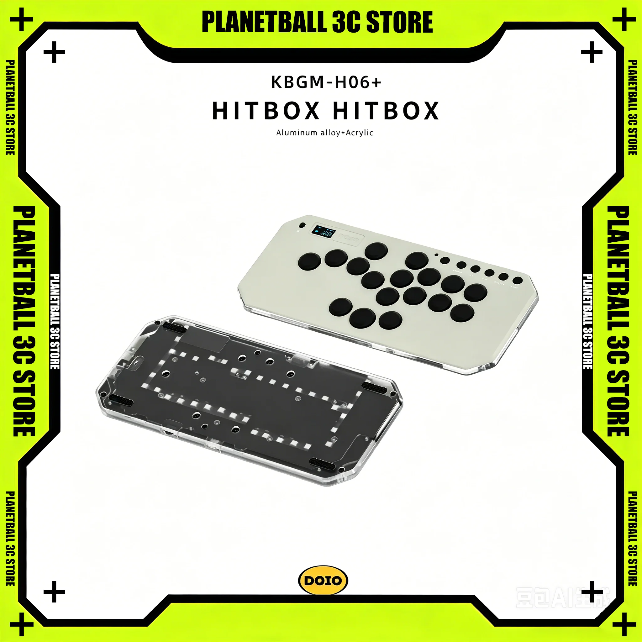 

KBGM-H06+ DOIO Upgradeable Wireless Hitbox Controller Alloy Mechanical Switch Fighting Game Keypad For Multi Platform
