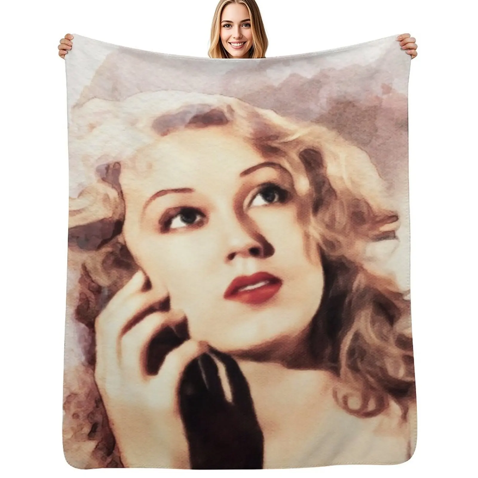 Fay Wray, Movie Legend Throw Blanket Soft Comfort Blanket for Reading Watching TV