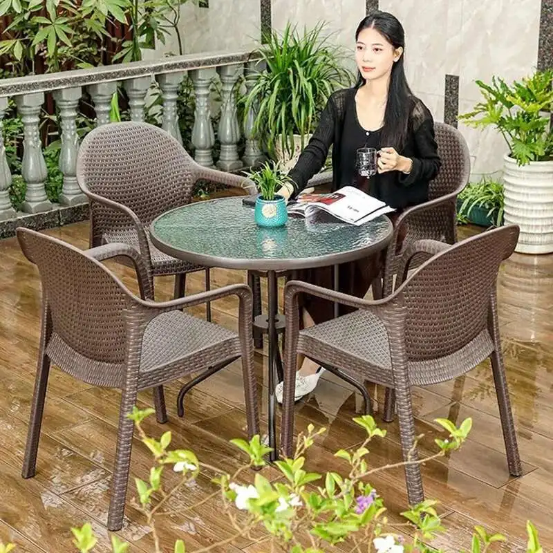 

Courtyard Garden Outdoor Tables Courtyard Modern Nordic Luxury Outdoor Tables Rattan Minimalist Jardin Mobiliario Furniture