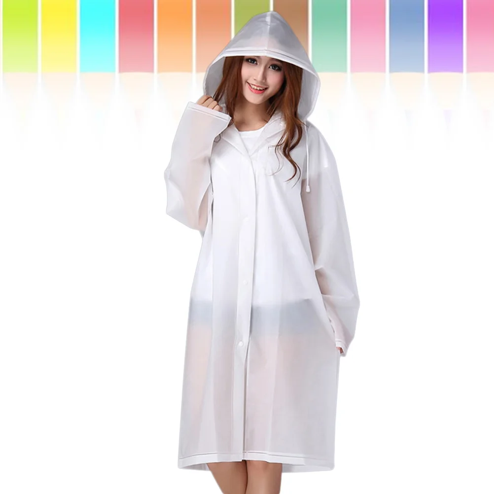 

Полупрозрачный утолщенный плащ Eva M, белый, прочный, легкий, водонепроницаемый, портативный, для путешествий, кемпинга, пончо с капюшоном