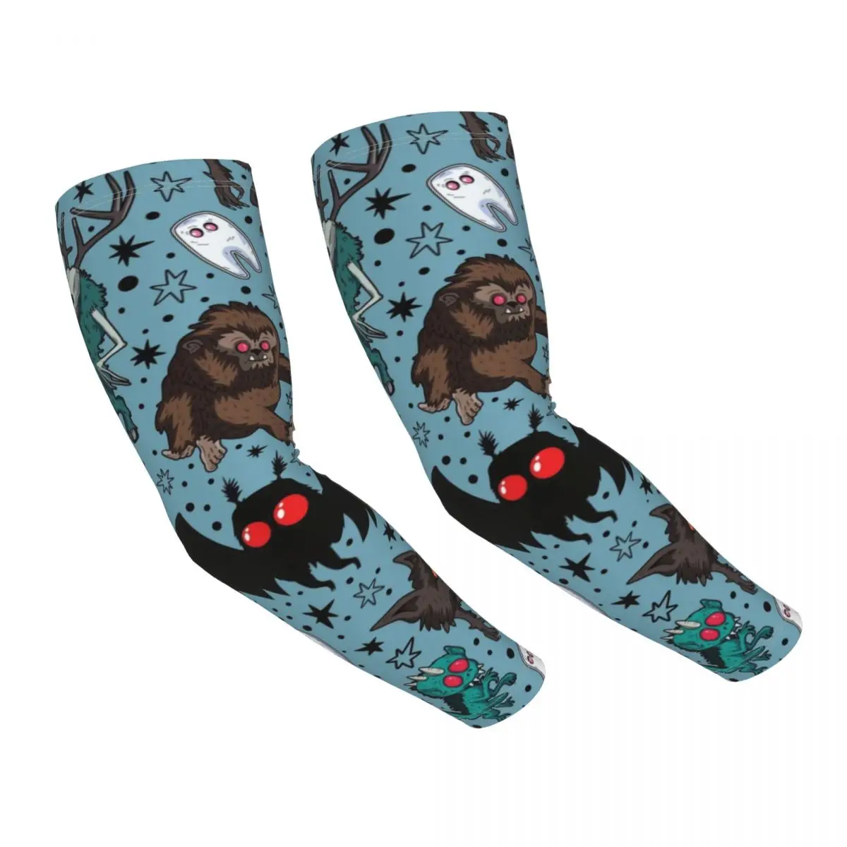 

Custom Mothman Night Skull Cooling Arm Sleeves for Women Men Sports Running Tattoo Cover Up