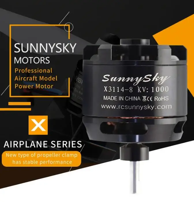 Sunnysky X3114 3114 900KV 1000KV brushless motor 2kg thrust For RC Airplane, Aircraft, Glider, Sailplane,3D,Aerobatic 11-13inch