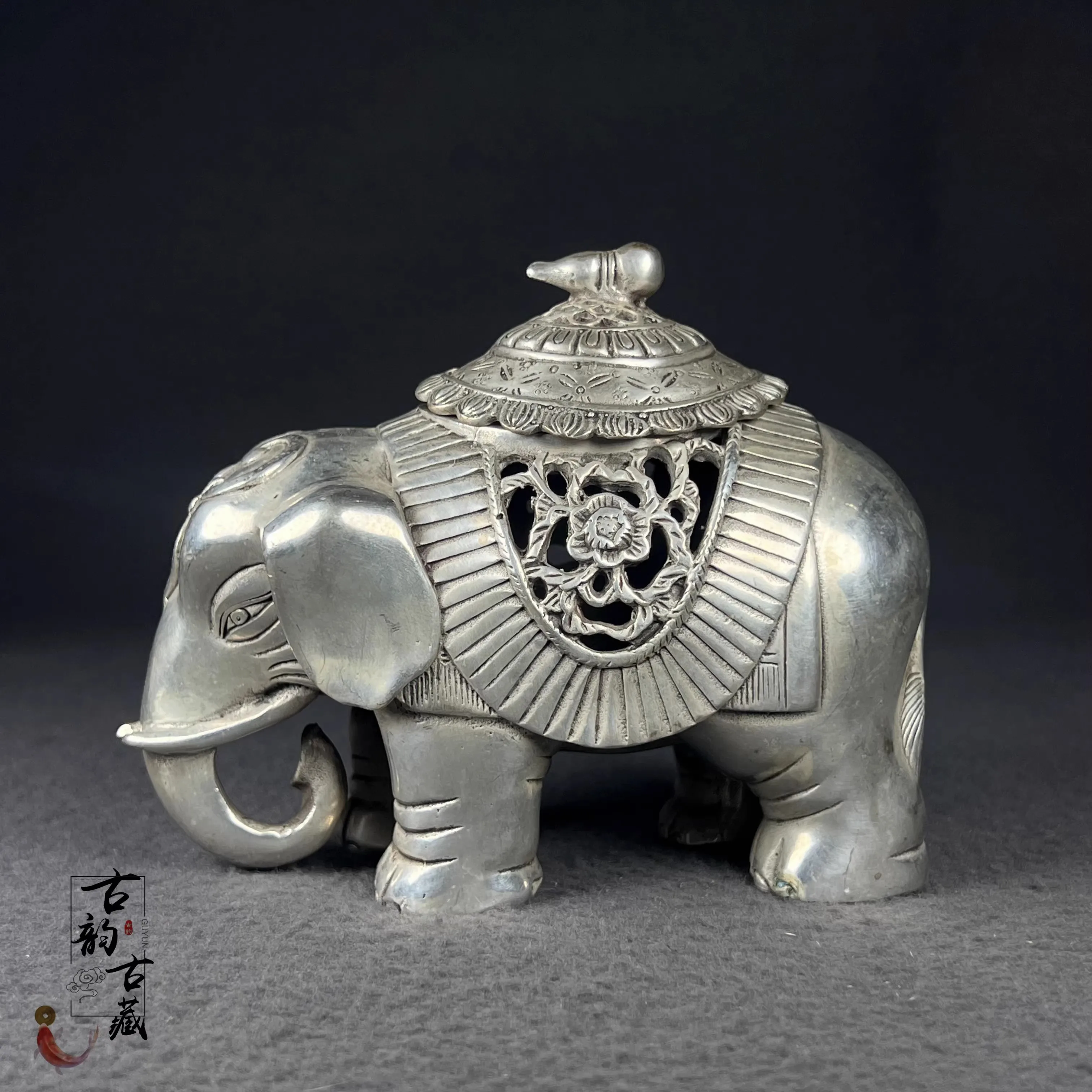 Old Qing Dyansty copper elephants statue,Handmade