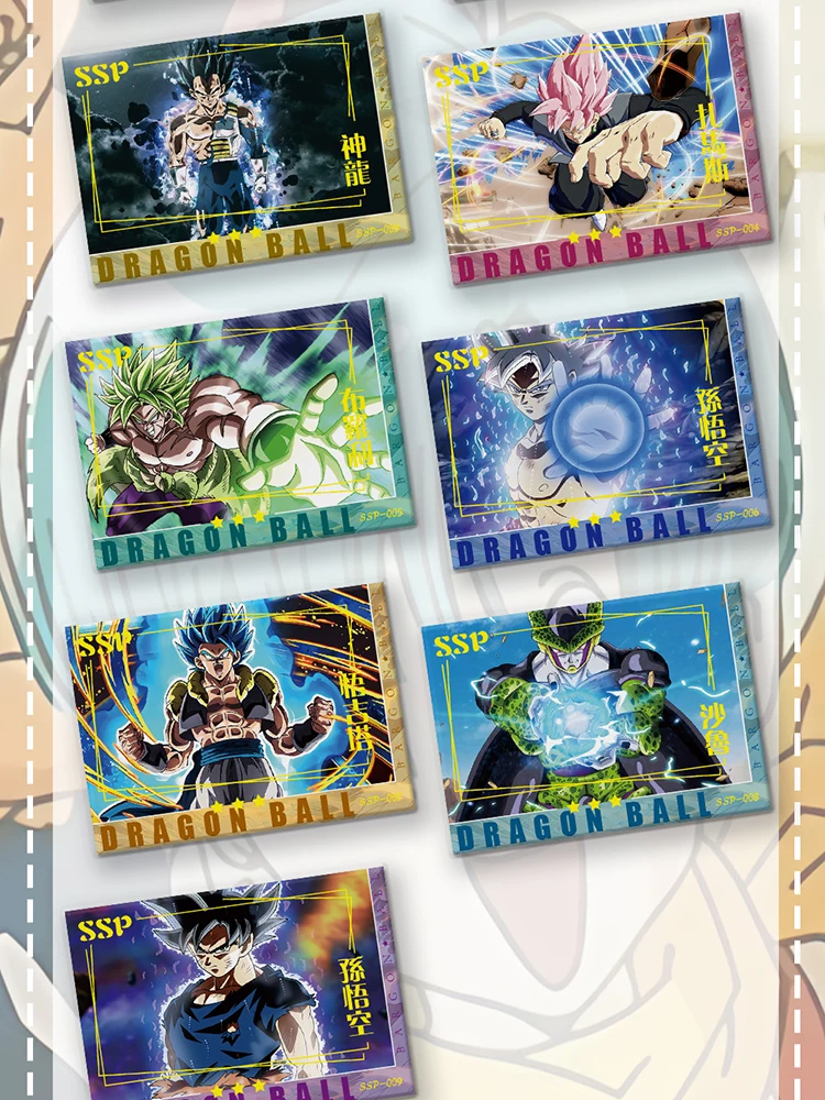 พิมพ์ Dragon Ball การ์ดเงา Son Goku Saiyan Vegeta อะนิเมะ Trading Battle กล่องเกมเด็ก SSP คอลเลกชันการ์ดของขวัญของเล่น