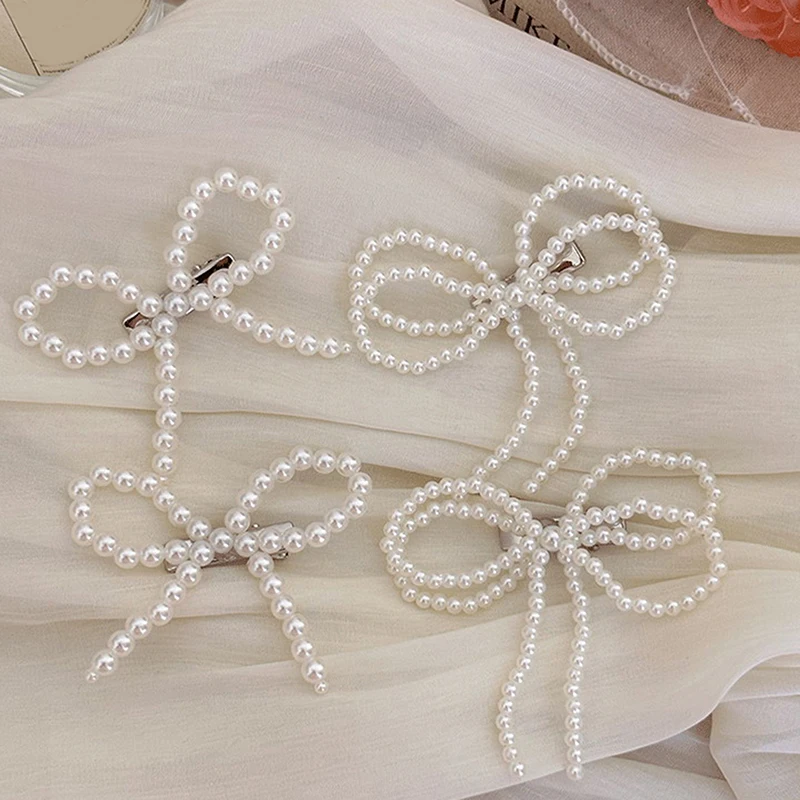 แฟชั่นผีเสื้อผมคลิป Pin Bows อุปกรณ์เสริมสําหรับหญิงสาว Fairy Pearl ใหม่ยอดนิยม Vintage Designer Mini Barrette Headdress