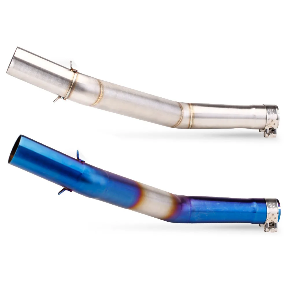 

For CFmoto NK400 NK650 NK 400 650 400NK 650NK Escape Motorcycle Exhaust Middie Link Pipe 51MM Blue Slip-On Mid Connect Pipe