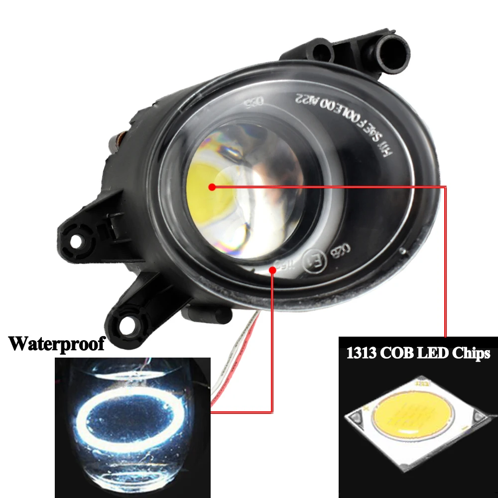 1 Pair Superior Quality LED Fog Light Fog Light With Angel Eye For Audi A4 B6 2001 2002 2003 2004 2005 RS4 Front Led Fog lamp