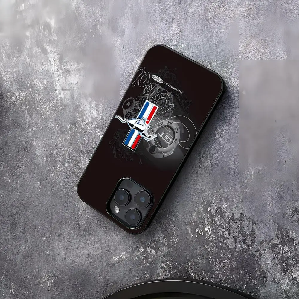 Auto M-MustangES-S Logo Handyhülle für iPhone 17 Air 16 15 14 Plus 13 12 11 Pro Max Zweifarbige Harte PC Mode-Schutzhülle