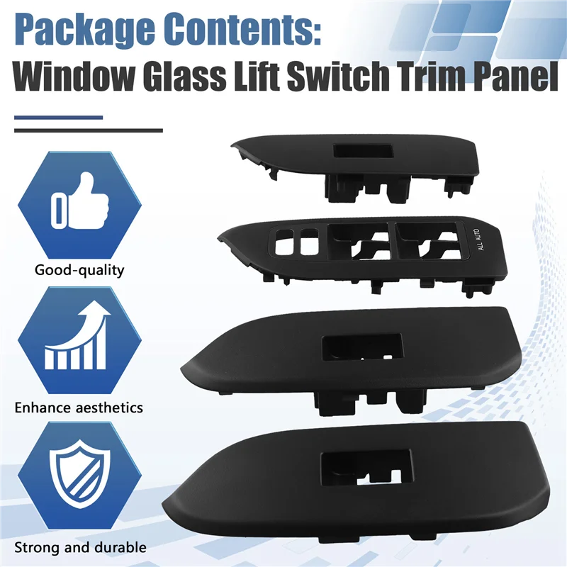 

Portable 4Pcs Door Window Lift Switch Panel Trim For Toyota Landcruiser Prado LC150 10-13 LHD 74232-60640 74231-60670 74271-6028
