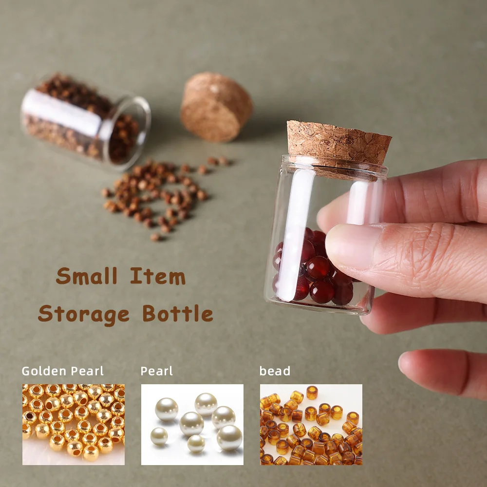 6 stuks 15 ml lege kurk transparante glazen monsterflessen – hervulbare lekvrije containers voor crèmes, serums, specerijen