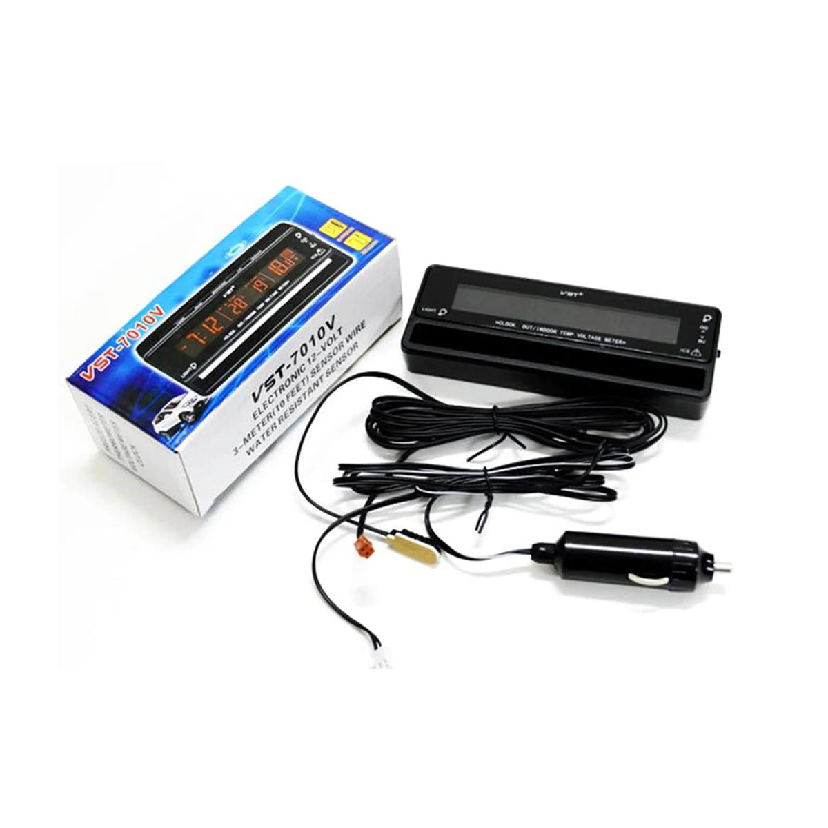 

Digital Voltage Temperature Meter Electronic Clock Car Thermometer Vehicle Hour Monitor ±1℃ Accuracy LCD Display Real Time Date