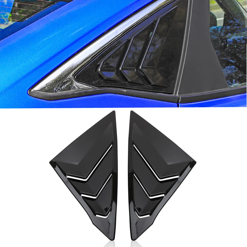 For Honda Civic 11th Gen Sedan 2022 Car Rear Window Louver Shutter Cover Scoop Side Vent Trim Windshield Cover ABS Carbon/Black