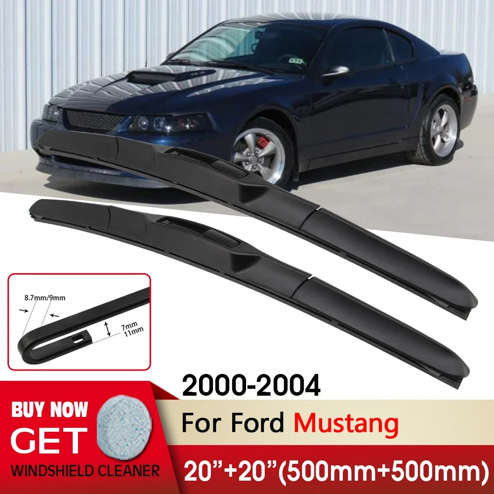 

Car Wiper Front Wiper Blade 20"+20" For Ford Mustang 2000-2004 Fit U Hook Arm Front Windscreen Wipers Auto Accessories