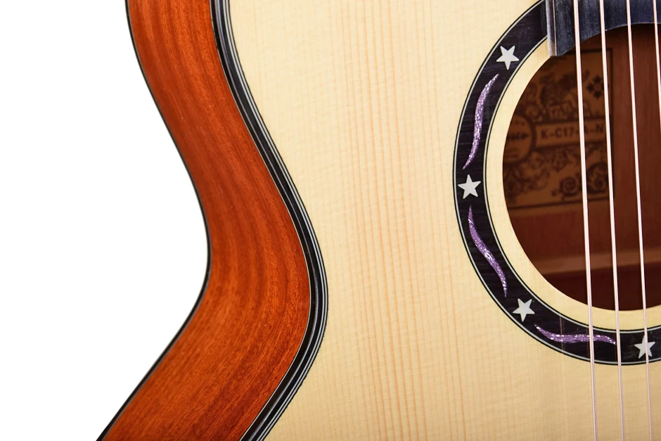 Hooqu القيثارات الرخيصة 6 سلاسل للبيع الصينية الملونة خشب التنوب الصلب المصنع مباشرة القيثارات الصوتية