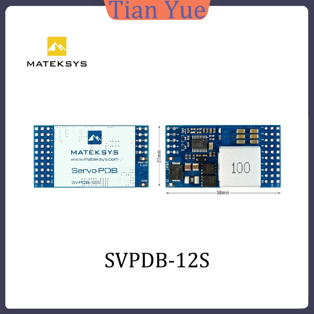 

MATEK SVPDB-12S Servo Power Distribution Board (PDB) with 12A BEC 9-55V to 5/6/8V for RC Airplane Fixed-Wing DIY Servo Parts