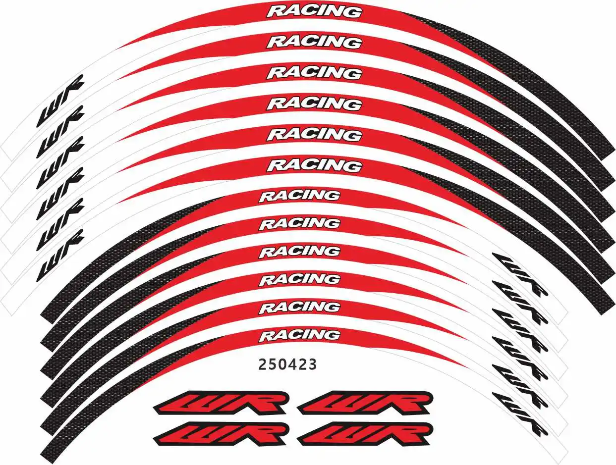 Motorcycle tire inner ring reflective stripe stickers multicolor waterproof decals for YAMAHA WR 250R WR 250F WR 450F