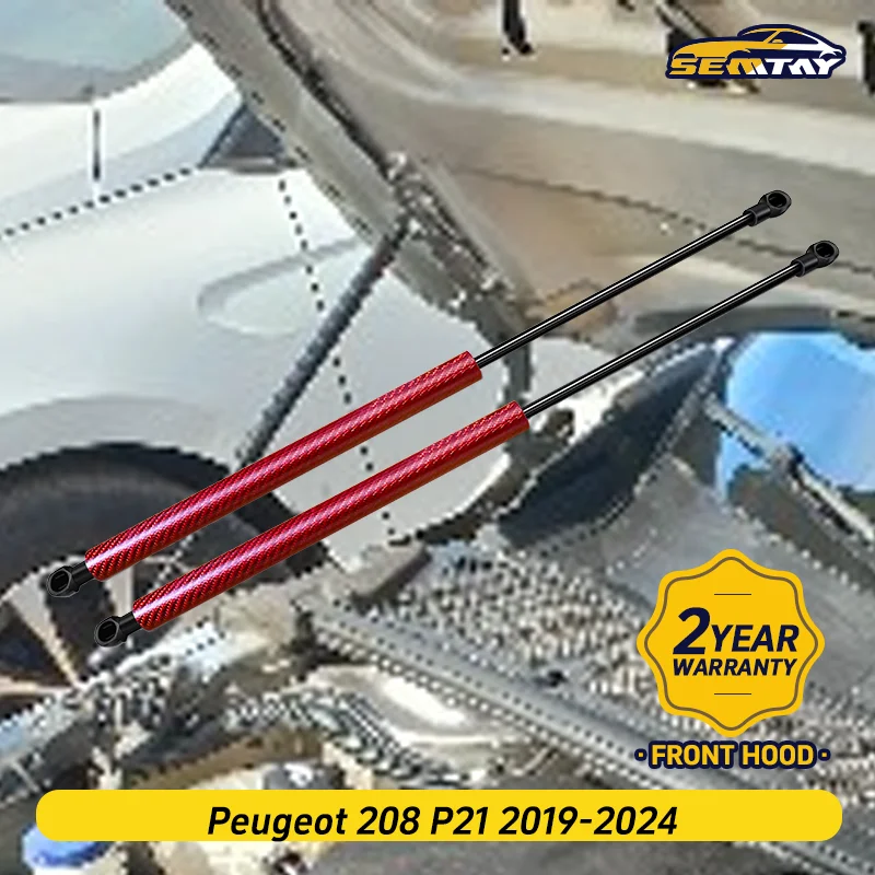 

Амортизаторы капота SEMTAY, совместимые с Peugeot 208 P21 2019-2024, пружинные упоры для подъема капота, совместимые автомобильные аксессуары