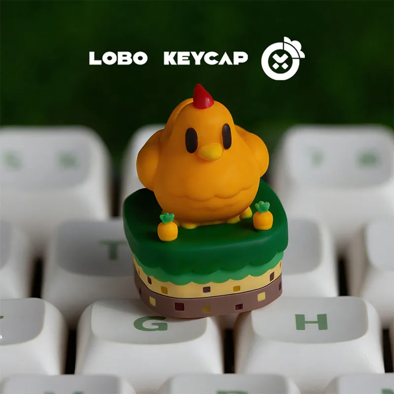 LOBO Stardew Valley Chicken Keycap Single Resin Esc Replace Keycap Kawaii Figure Cute Keyboard Decor Accessory Gift For Gamers
