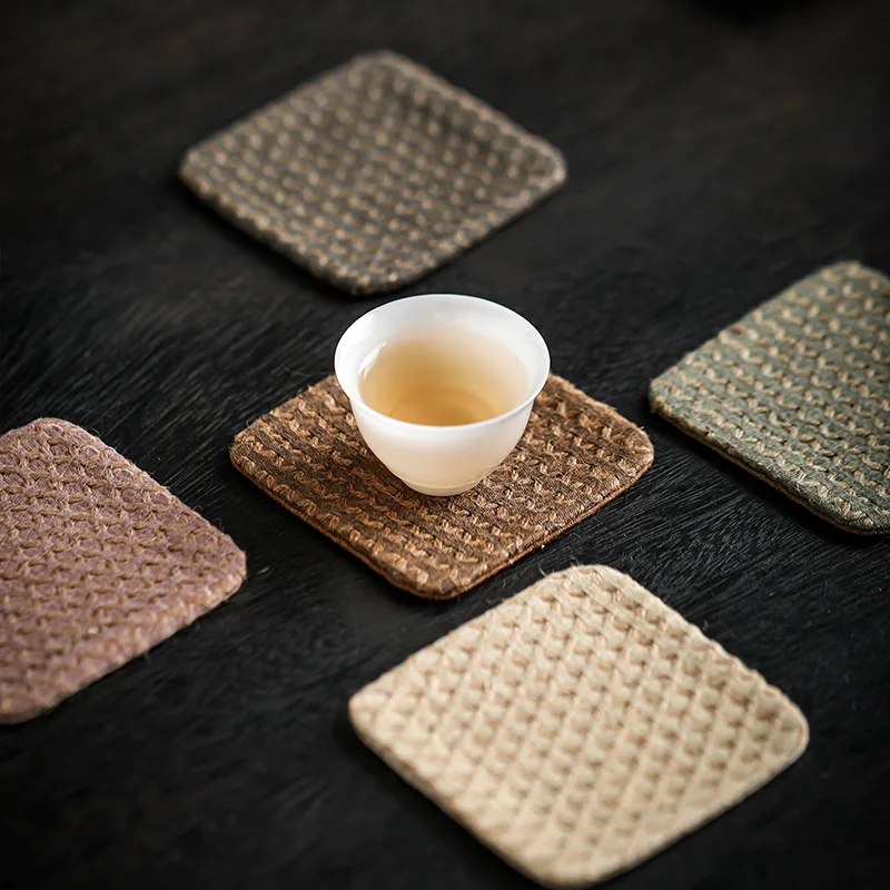 Zen Heat Insulation Anti Slip Tea Coaster Tea Cloth Mat Kung Fu Tea Accessories Household Tea Tray Desktop Decor Gift