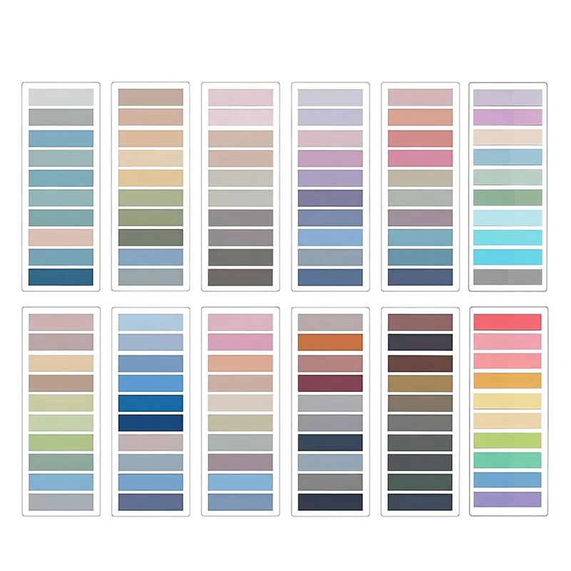 QWE-2400 Stück Haftnotizregisterkarten, 120 Farben beschreibbare Haftnotizregisterkarten für Ordner, Anmerkungsregisterkarten, Seitenmarkierungen, Klassifizierungsdateien