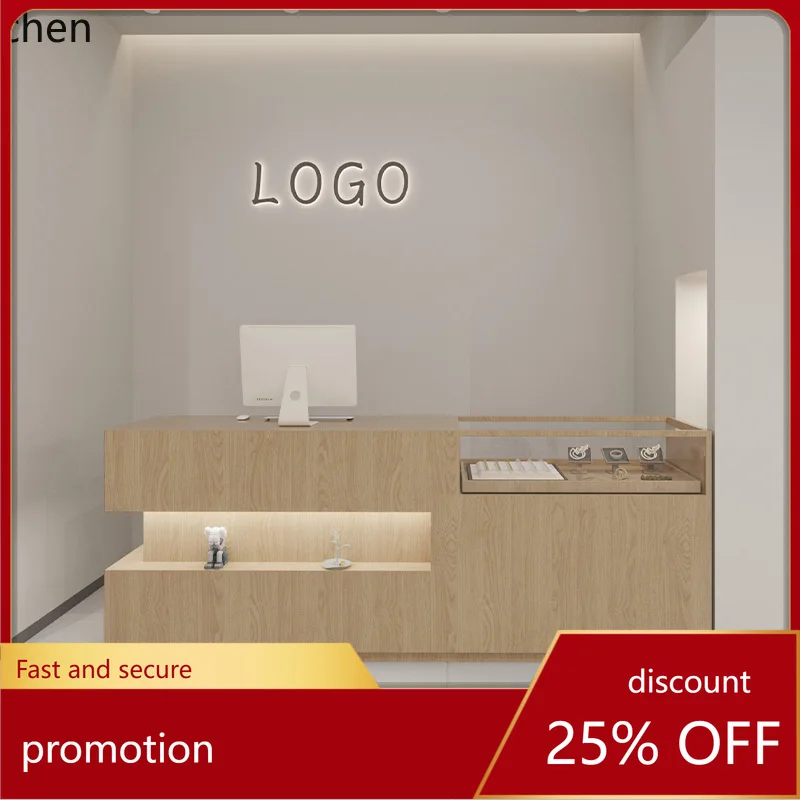 

ZML simple modern clothing store bar table jewelry store checkout page display cabinet integrated counter