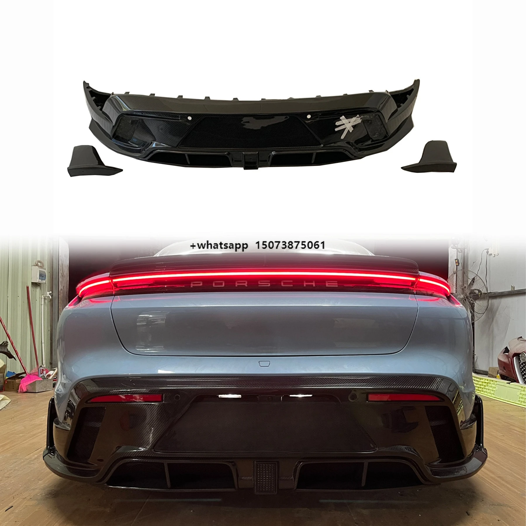 Taycan Auto Parts Rear Lip Rear Spoiler M Style Dry Carbon Fiber Body Kit Automotive Accessories for  Taycan