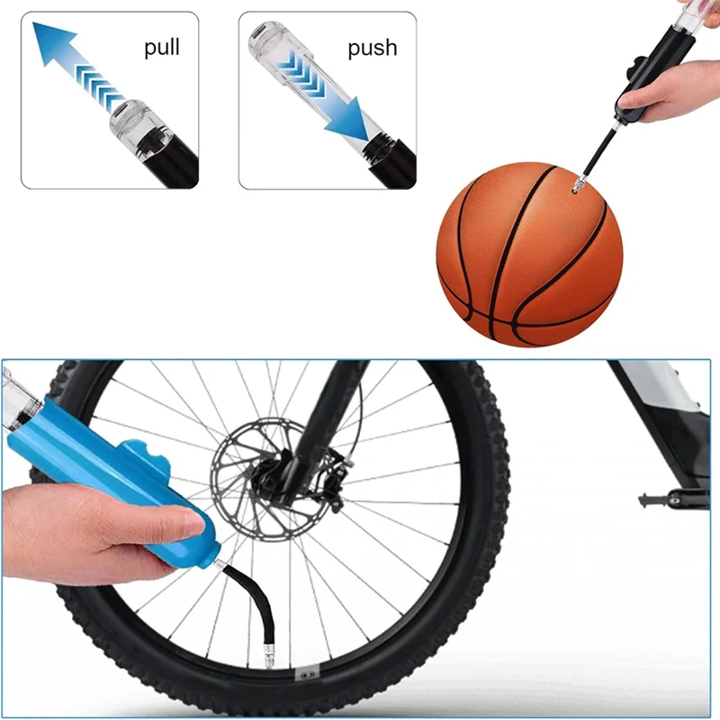 

B48B-Portable Hand Air Pump For Inflatable Soccer Basketball Volleyball Football Pool Floats Bike Tire- 2PCS Ball Pumps