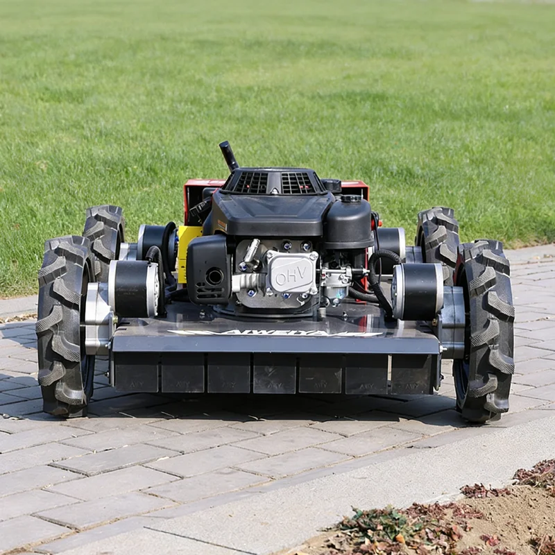 

Индивидуально настраиваемая четырехколесная газонокосилка с дистанционным управлением для садов, универсальная машина для очистки от сорняков на любой местности.