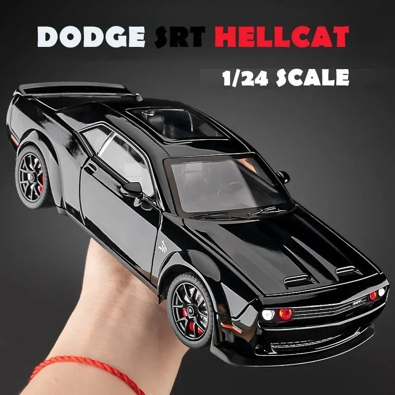 1:24 Scale Dodge Challenger SRT Hellcat Alloy Car Model Collection Miniature Voiture Diecast Toy Vehicles Boy