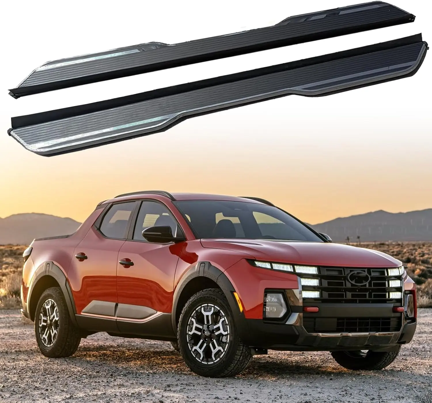 

Подходит для Hyundai Santa Cruz 2022 2023 2024 2025 Боковые ступеньки Педаль Ступеньки Nerf Bar Аксессуары 2 шт.