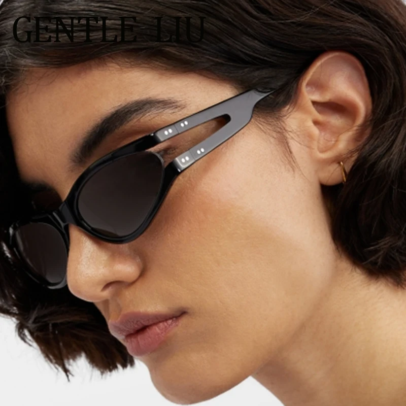 

Oval Cat Eye Sunglasses Women Men 2025 Luxury Brand Design Trendy Sun Glasses For Lady Punk Retro Eyewear Shades UV400 Outdoor