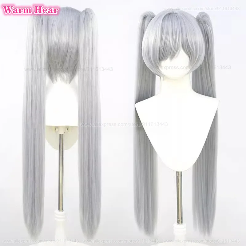 シンデレラのコスプレウィッグ人工毛耐熱性ダブルポニーテールハロウィーンパーティー用長さ90cm