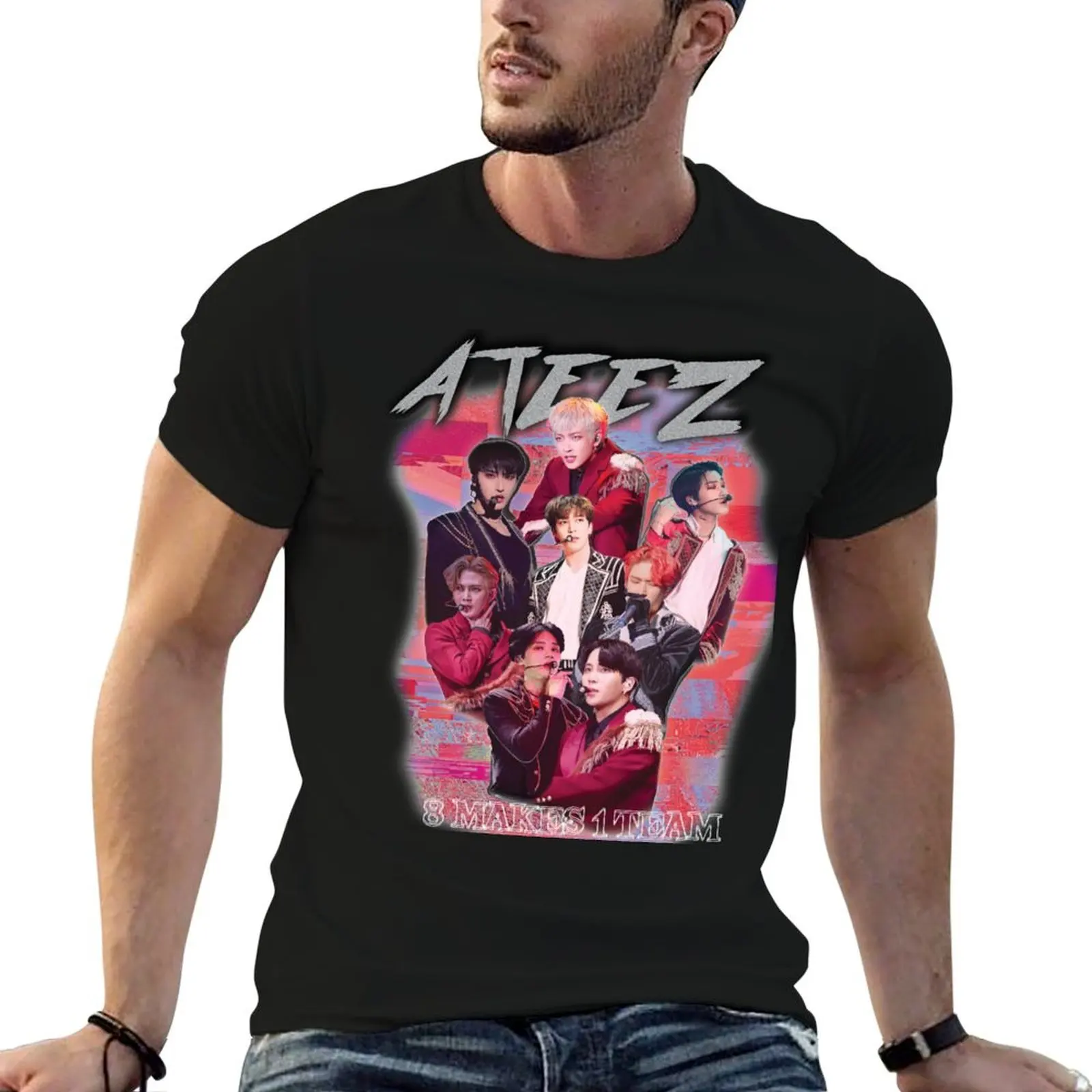 

ATEEZ KPOP MERCH OLD RETRO KNOCK OFF INSPIRED MERCHANDISE T-Shirt t shirts for man graphic funny t shirt man luxury T-Shirt