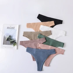 Women's Cotton Panties Sexy Soft Striped Underpants Solid Color Briefs Female Comfortable Stretch Multicolor Sexy Lingerie