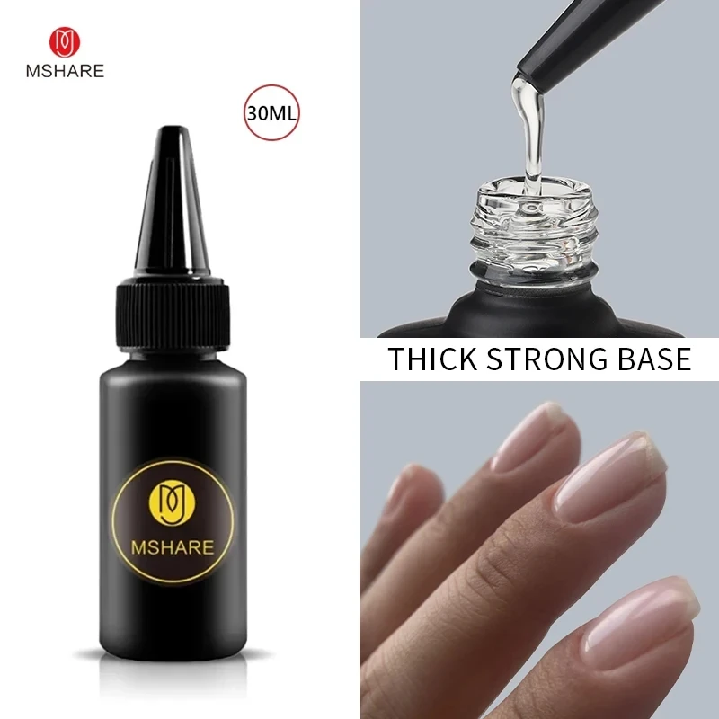 

MSHARE 30g Thck Strong Base Reinforcement Gel Self Leveling Alignment Nail Apex Build C-Curve Strengthen Nails Base Soak Off