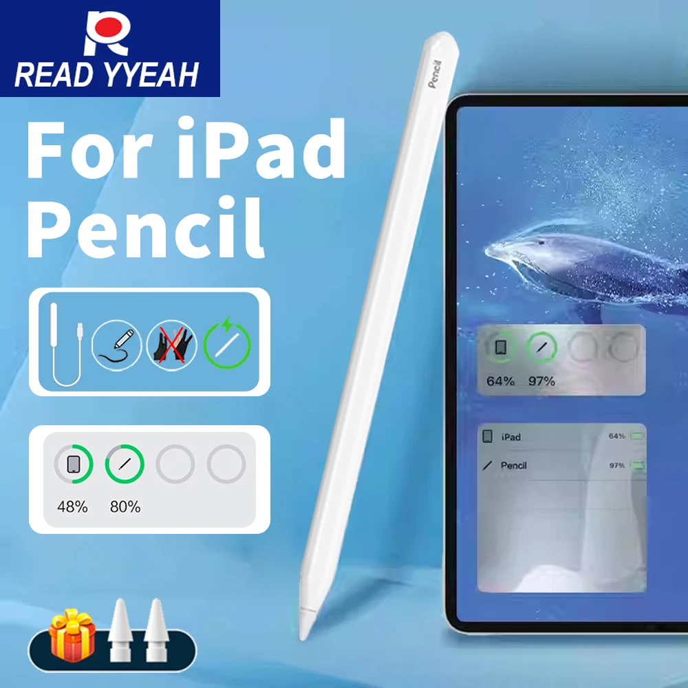 

2025 Bluetooth Pens For Apple Pencil 2 Wireless Charging For iPad A16 Pro 13 M4 M5 12.9 11 Air 5 4 M3 10th 9th Gen Mini 7 Stylus
