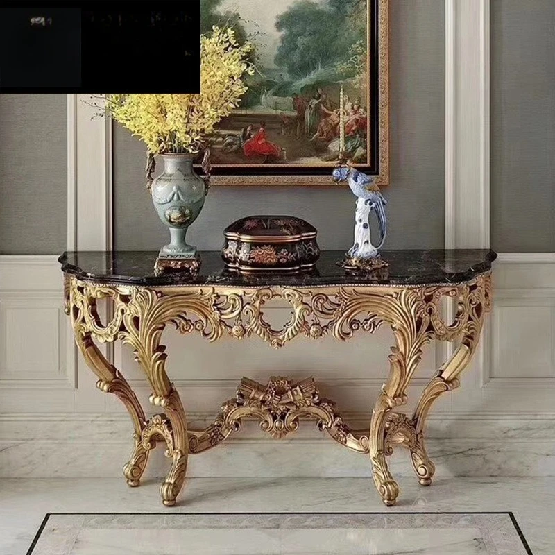 

Alexander European Foyer Furniture Villa Mahogany Carved Marble Entrance Platform Entrance Furniture