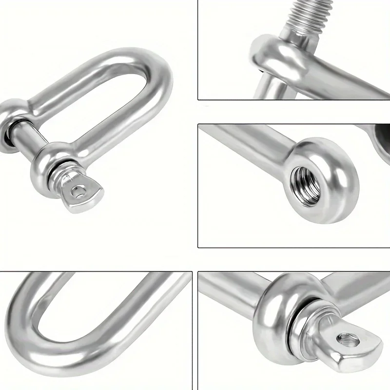 10pcs Heavy-Duty Carbon Steel D-Chain - Corrosion-Resistant, Durable & Flexible D- Chains Suitable for Heavy Engineering