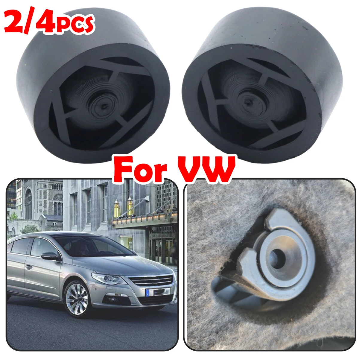 2/4pcs Engine Rubber Mounting Bush Protective Under Guard Plate Clip Grommet Support Bungs For VW Beetle Golf Jetta Passat Ameo