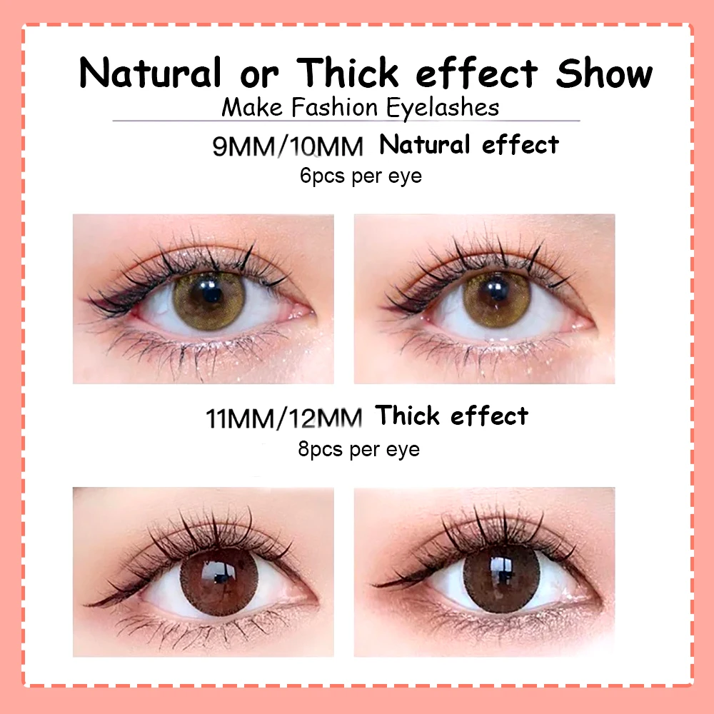 3 صفوف طويلة الحجم الطبيعي لاش ملحقات الجنية إطالة Wispy مجعد الرموش تمديد لعشاق الجمال الفتيات ماكياج أداة #5